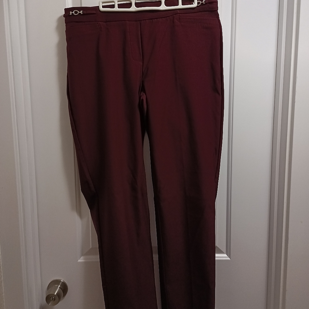 89th & Madison Dress Slacks, LG, Burgandy